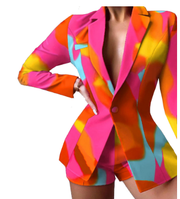 Autumn and Winter European and American Women's Clothes Slim Fitting Short Pants Two-piece Suit