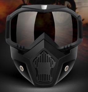 オートバイCSダートバイク戦術的取り外し可能ゴーグルマスクサンド抵抗防風保護PC素材個人保護
