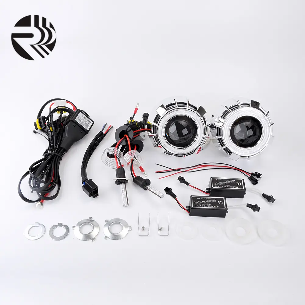 RR 2.5 pollici H1 angel eye xenon hid kit bi-xenon proiettore lente h7 h4 adottato dalla maggior parte delle auto faro a led