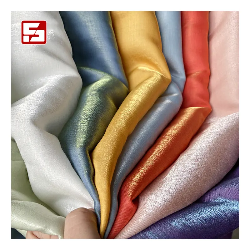 Großhandel Charme use Satin Stoff Shine Effekt Rayon Satin Stoff für Kleider Kleider Shirt Shiny Color Liquid Satin Stoff