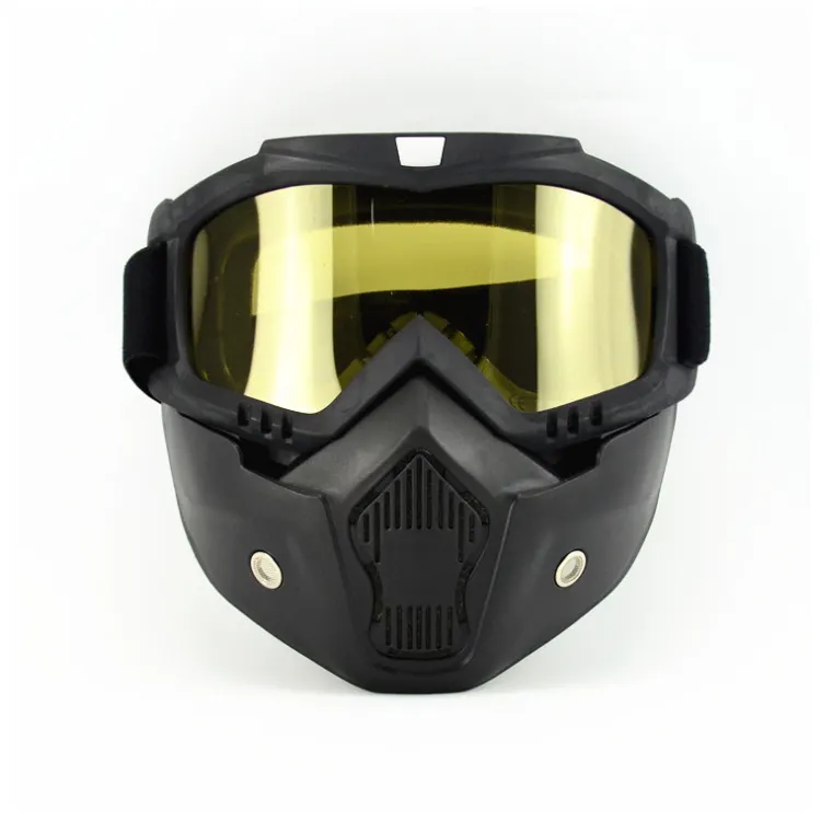 Wholesale Ski Bike Riding Windproof Glasses Motorcycle Sports Motocross Open Face Detachable Face Mask Helmets Goggles