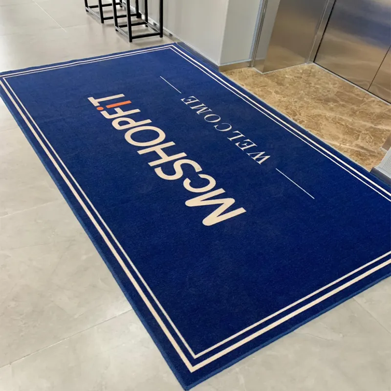 Nuovo tappetino di benvenuto stampato personalizzato zerbino d'ingresso Logo tappetino 100% Nylon zerbino