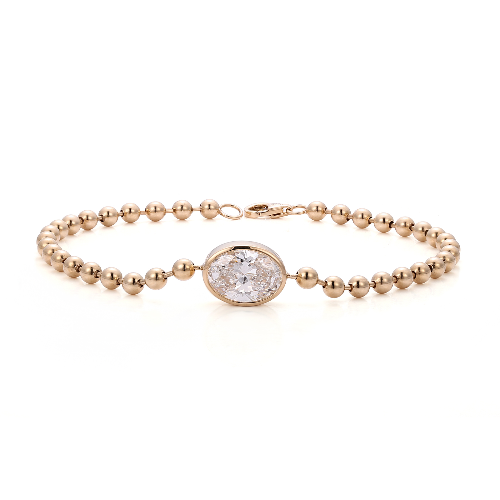 Pulsera de oro macizo de 18k con diamantes de laboratorio
