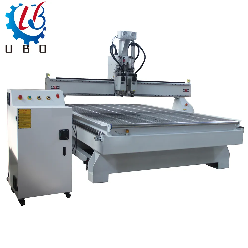 UBO mesin ukir kayu Multi cabeças Pneumáticas 1325 atc cnc madeira router 4 Eixos Máquina De Design De Madeira