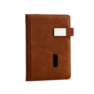 Bloc de notas de cuero de libro de diario personalizado de impresión de alta calidad con logotipo personalizado cuaderno azul marino con botón magnético - Product Image 4