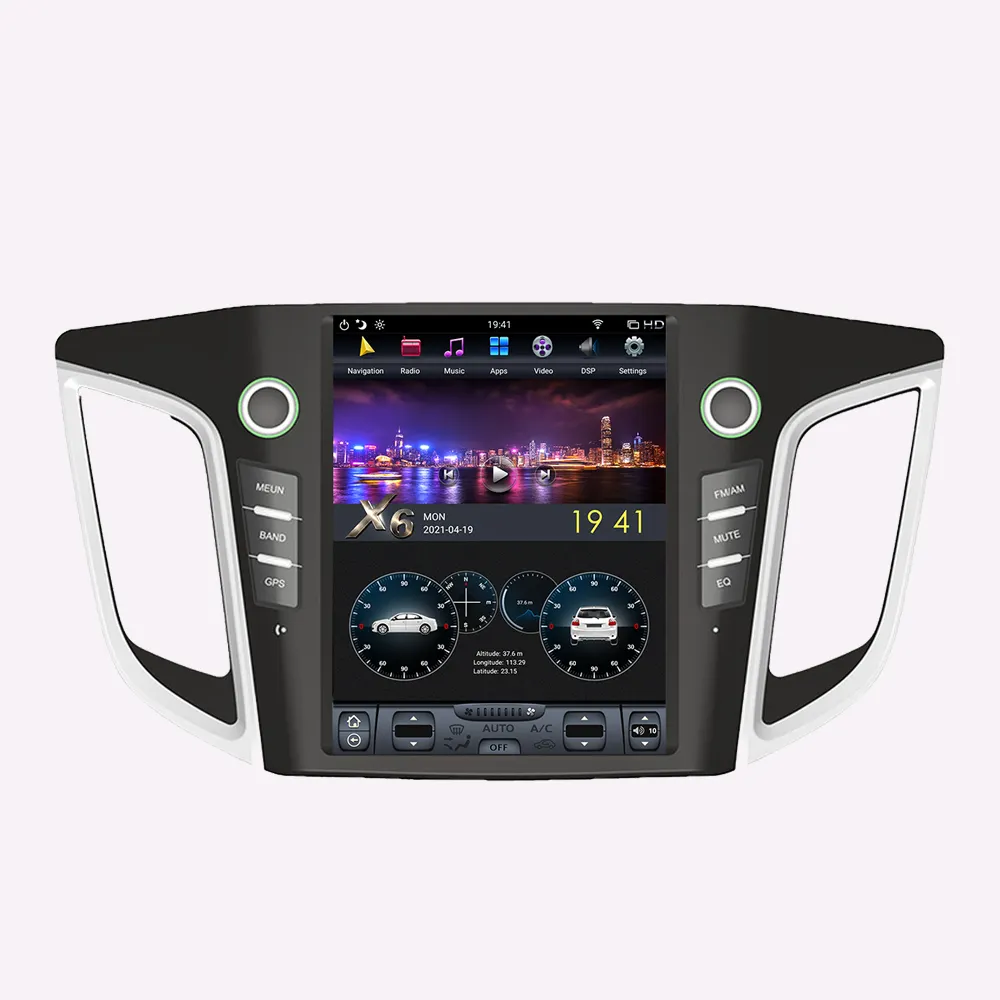 10.4 "Tesla verticale dello schermo di android auto lettore dvd di navigazione gps per Hyundai IX25 Creta 2014-2017 radio unità di testa stereo