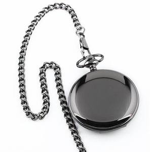 2022 yeni Retro iki yüzlü cep saati gümüş siyah altın pürüzsüz kuvars cep saati cep saati uzun zincirli en iyi hediye erkekler için kadın - Product Image 6