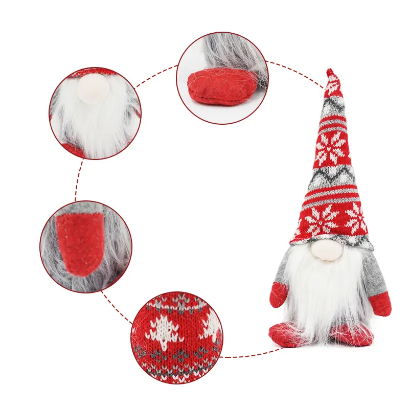 En satıcı noel Gnome kar tanesi peluş bebekler noel süslemeleri hediye köy Sence yaşlı adam yeni yıl