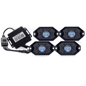 9W 12V 24V gövde altı renkli RGB 4 8 LED bakla kaya ışığı kamyon ATV UTV Offroad araçlar - Product Image 1