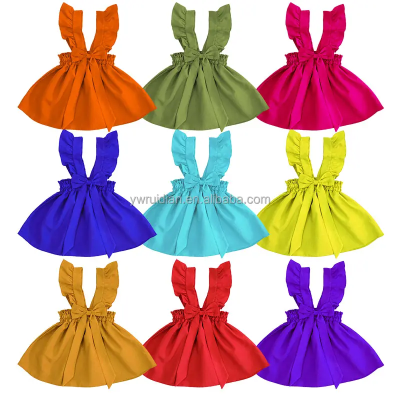 Hot Sale New Born Baby Dress Baby Girl Dresses 1 Ano Fly Sleeve Little Girls Big Bow Boutique Baby Frock Design Girl Dress