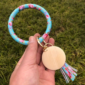 Pu Bracelet <span class=keywords><strong>Key</strong></span> Chain Hoa Mẫu Đơn Hoa <span class=keywords><strong>Daffodil</strong></span> Rose Leather Bracelet Tassel Boho Cổ Tay Keychain Chủ Mexico - Product Image 5