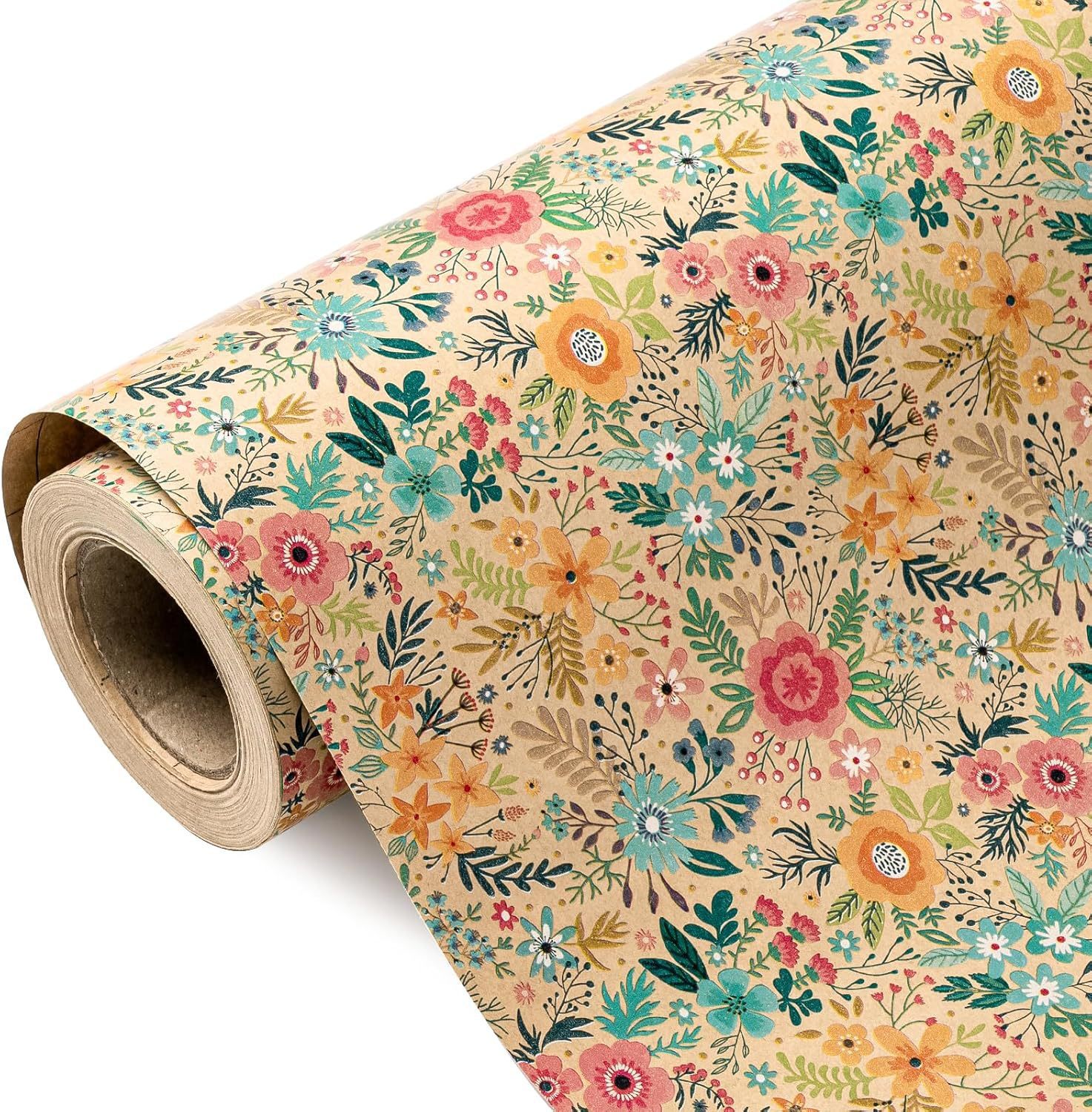 Papier d'emballage en cuir de vache à motif floral