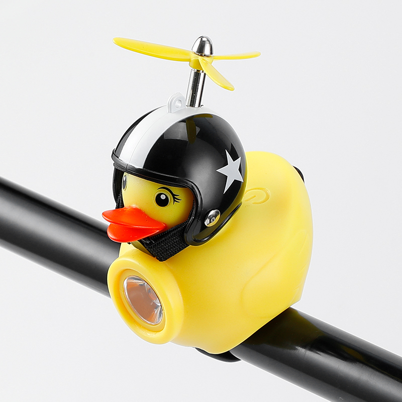 Casque Lumineux Canard Jaune + Étoile (Noir)