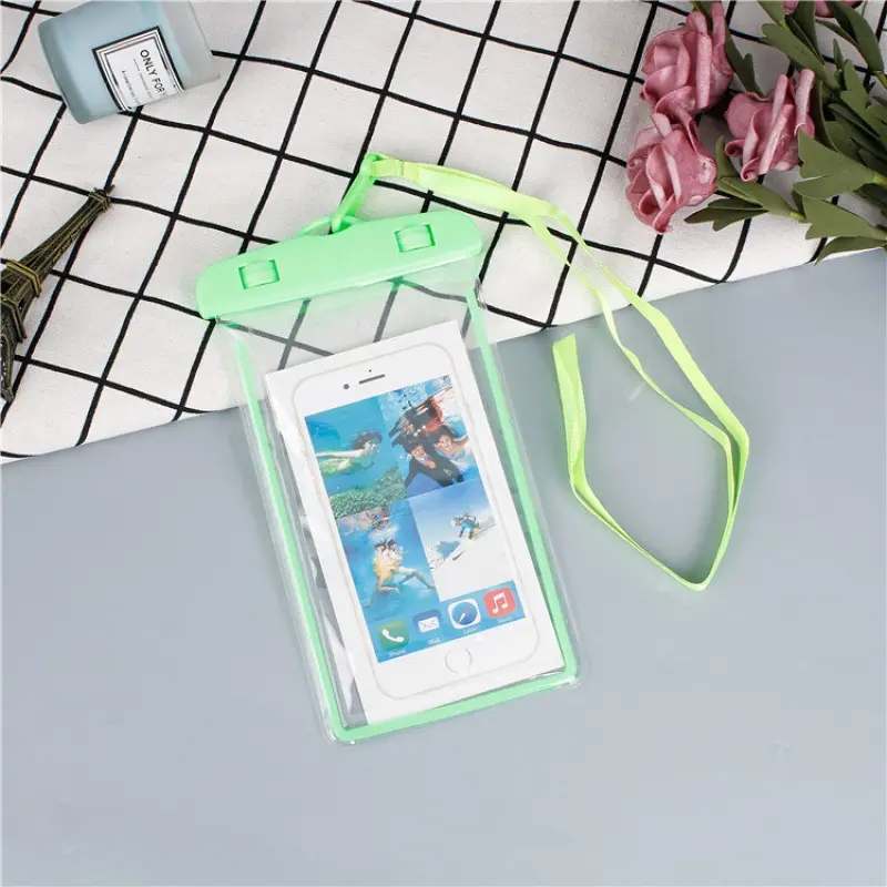 Su geçirmez cep telefonu kılıfı şeffaf su geçirmez çanta polivinil klorür aydınlık su geçirmez evrensel cep telefonu çantası