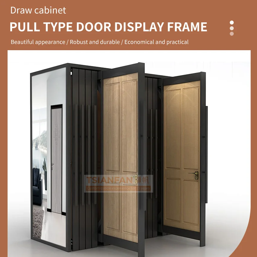 Tsianfan customized fire rated solid wood flush door display showroom core mdf pvc laminated interior flush doors sliding doors