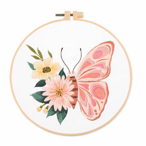 Butterfly Embroidery <strong>Kit</strong> for Beginners, White Embroidery Fabrics with <strong>Patterns</strong>, Embroidery Threads and Hoops - Product Image 6