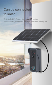 Timbre de video impulsado por energía solar Visión nocturna Detección de movimiento Función de intercomunicación Ahorro de energía Control DE ACCESO biométrico - Product Image 2