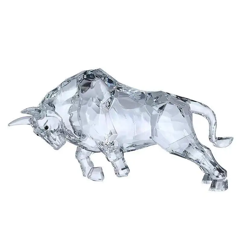 Decorazione luminosa acrilica della scultura del toro di arte popolare di plastica statua del toro tema della decorazione della casa in acrilico statua del toro regalo