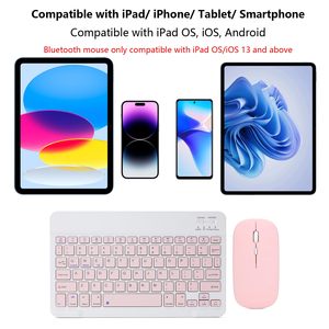 Slim 10 pulgadas portátil Mini inalámbrico Bluetooths teclado y ratón Tablet Laptop Smartphone Mouse Set para iPad Android Phone