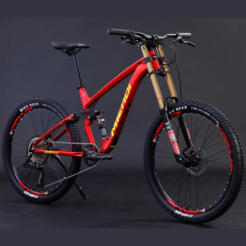 OEM/horquilla delantera de presión de aire personalizada 26 pulgadas/27,5 pulgadas bicicletas de fibra de carbono alta configuración bicicleta de descenso barato Downhill Cyc