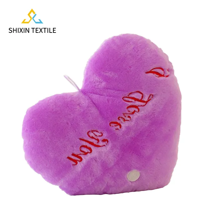 Día de San Valentín, regalos de Navidad, juguete creativo personalizado, almohadas de cama luminosas, peluche de peluche, cojín de corazones coloridos, juguete de luz Led