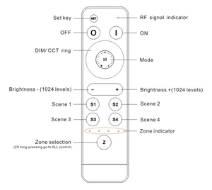 RF 2.4G Far bring taste 2 in 1 DIM CCT Universal 4 Zonen Wireless Sync LED-Fernbedienung - Product Image 4