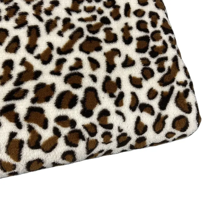Abrigo de moda personalizado de alta calidad con estampado de leopardo Faux Rabbit Fur Wrap Knit 100 tela de poliéster