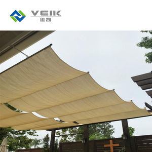 Personalizzabile nuovo impermeabile 300D poliestere anti-uv HDPE retrattile a onda telescopica parasole rete a baldacchino impermeabile vele da sole - Product Image 4