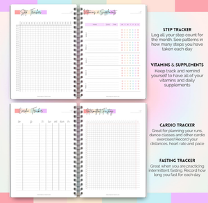 สมุดแพลนเนอร์สมุดวางแผนฟิตเนสสมุดบันทึก A5สีชมพูสำหรับการแสดงเป้าหมายรายสัปดาห์โลโก้แบบกำหนดเอง - Product Image 3