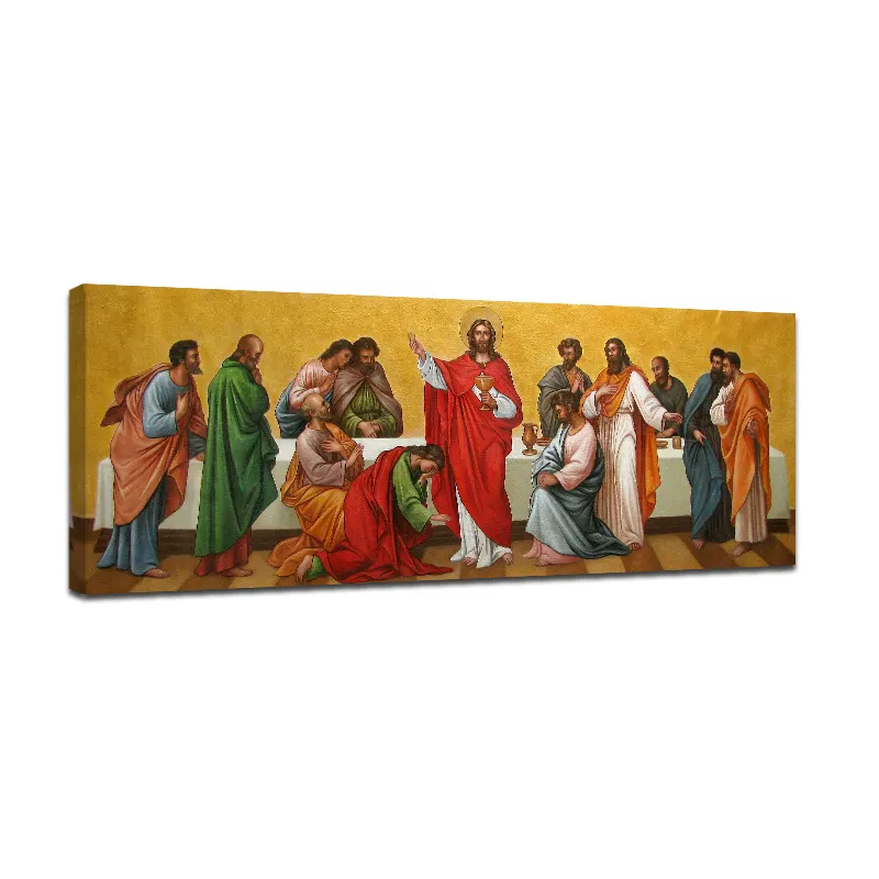 Винтажная религия настенное искусство Иисус и его 12 учеников Художественная печать на холсте с Христом картина для столовой