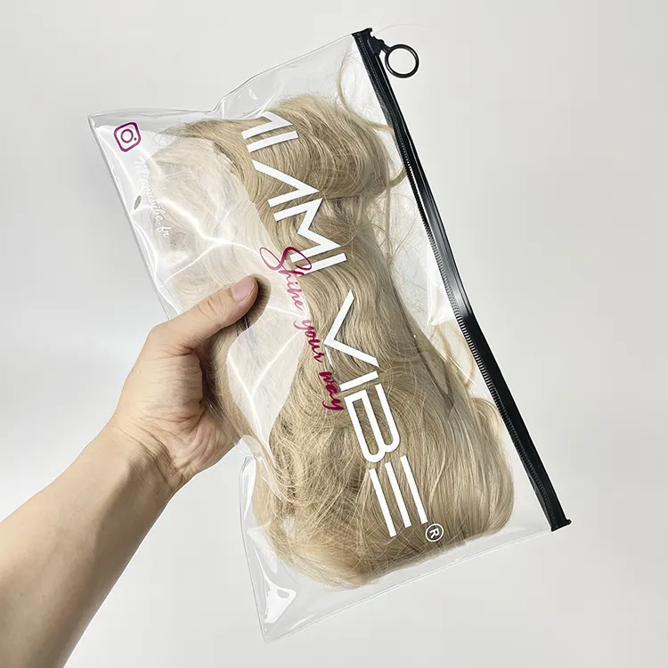 Оптовая продажа, экологически чистые ПВХ пакеты на молнии, пластиковые пакеты для волос, пакеты для наращивания волос с логотипом на заказ, пакеты для наращивания волос