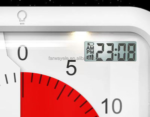 Timer visivo con orologio e luce notturna, Timer per il conto alla rovescia di 60 minuti per i bambini, Timer magnetico da cucina con promemoria batteria scarica - Product Image 2
