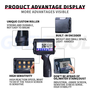 Handheld Inkjet Drucker Gun Manuelle Datumscodierungsmaschine Etikettiermaschine mit Datumscodedrucker für Teebeutel Karton Numm - Product Image 2