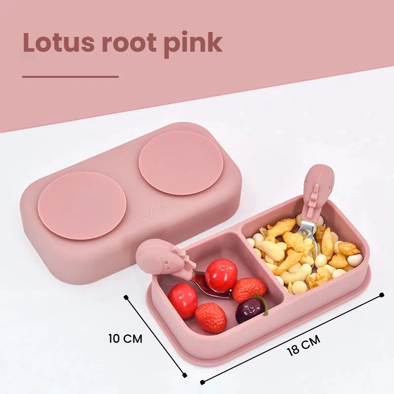 Pink Lunch Box + 316 Stainless Steel Fork and Spoon