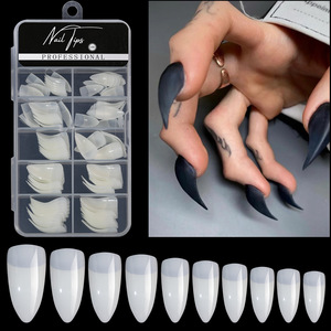 Miss100 adet kartal pençe şekli kavisli yanlış Nail İpuçları yarım kapak özel şekilli sivri uzatma tasarım çivi sanat İpuçları - Product Image 1