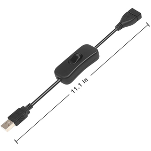 Cable de extensión USB macho a hembra con interruptor de encendido/apagado, Control de potencia para ventilador LED