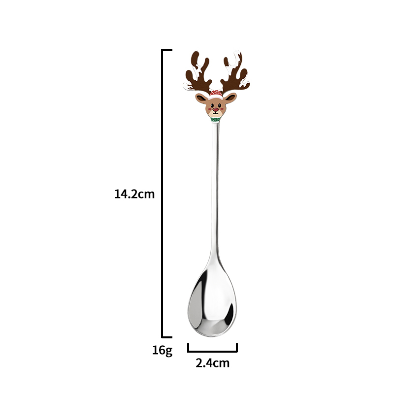silver elk spoon with UV printting(design 1)