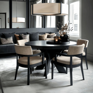 Mỹ rắn gỗ mở rộng bàn ăn ghế thiết lập màu đen tối giản giữa thế kỷ phong cách Đồ nội thất cho nhà hàng căn hộ - Product Image 6