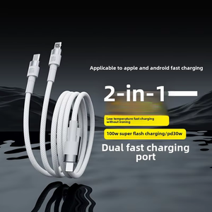2-in-1 Super Fast Charging Data Cable Dual Head Flash Charging for <strong>Apple</strong> <strong>iPhones</strong> for Huawei PVC One-to-Two Mobile Phone - Product Image 5