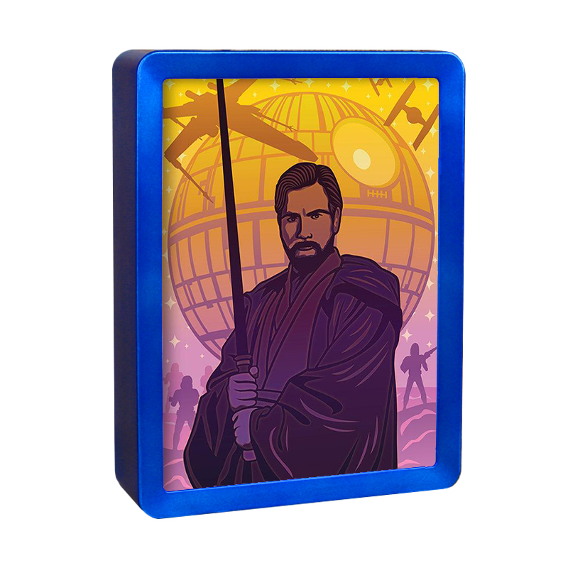 Blue frame+yellow and pink light