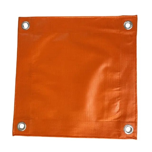 Su geçirmez branda turuncu renk kaplı dokuma Polyester kumaş düz yangın geciktirici PVC 0.3mm 300gsm 100% Polyester 200dx200