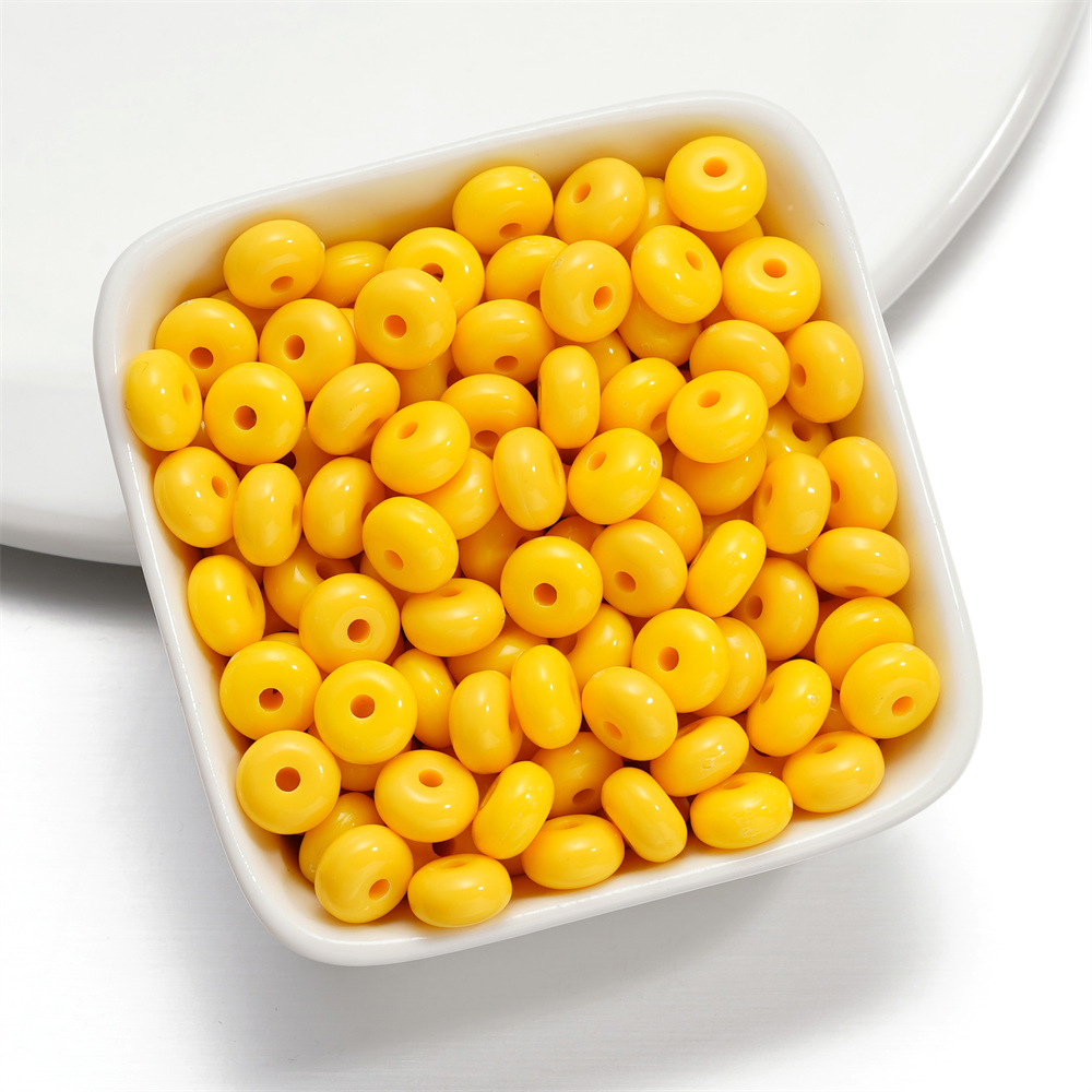 Acrylic flat beads - yellow