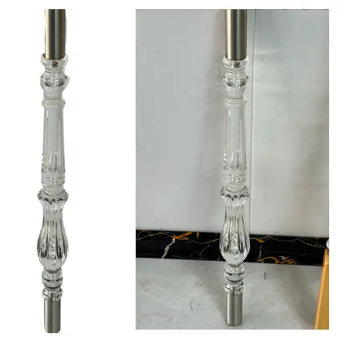 Trilho acrílico Crystal Clear Baluster Corrimão acrílico decorativo para escadas interiores Clear Acrílico Plexiglass Pilares