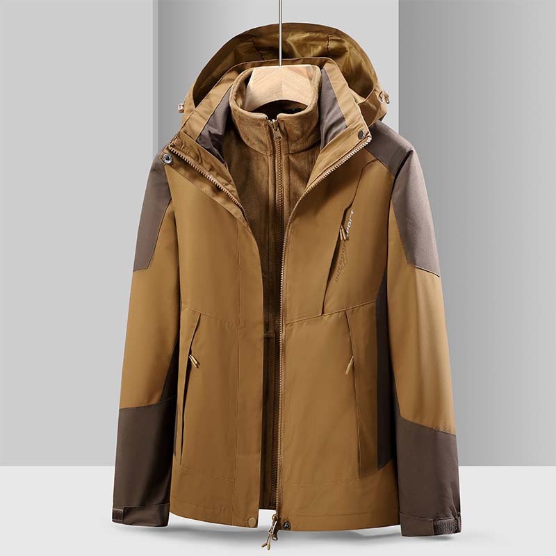 Giacca rush tre in uno marrone scuro da donna