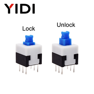 YIDI PCB mikro minyatür 6 Pin mandallama anlık 5.8x5.8 7x7 8x8 dokunsal Tact Push Button on off anahtarı kapaklı kendinden kilitleme - Product Image 4