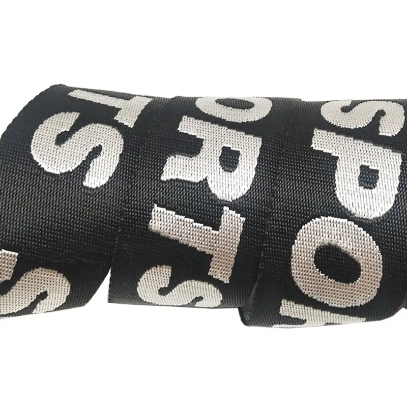 1 pouce En Gros Logo Personnalisé Jacquard Imprimé en Nylon de Ruban Polyester Coton Brodé Tissé Bande De Sangle Pour Ceinture Sangle