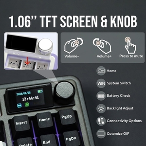 <strong>Original</strong> OEM AK870 Tri-mode Color Screen Volume Knob Polling Rate Wireless RGB Backlight Magnetic Gaming Keyboard - Product Image 4