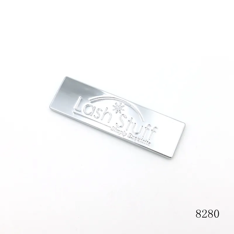 Venta al por mayor bolso de hardware de metal logotipo personalizado grabado diseño Placa de nombre con tornillos para bolsos