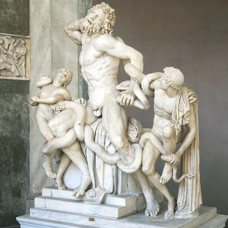 Antiguidade famosa escultura tamanho de vida estátua de mármore branco nude