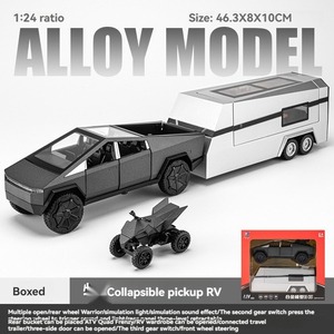 Diecast <strong>Model</strong> Car 1:24 T Cybertruck RV Vehicle <strong>Models</strong> with Sound and Light Pullback Door Open Decorate Collect Metal Car Mode - Product Image 6